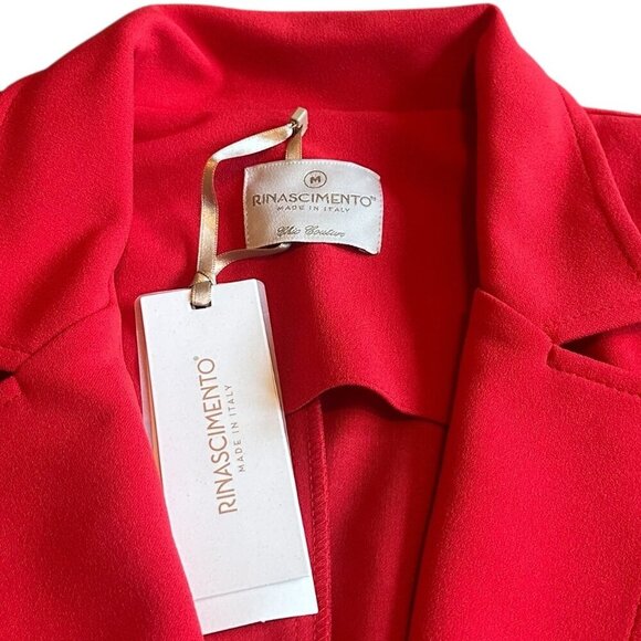 Rinascimento Giacca One-Button Closure Jacket Blazer Coral Red Medium Womens NWT - Picture 2 of 13